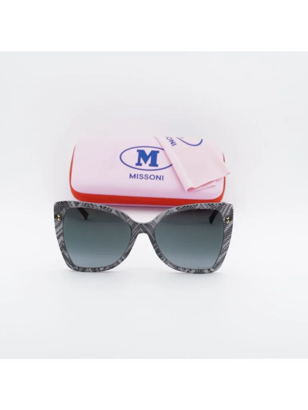 Missoni MIS 0083/S 0S37 9O Butterfly Sunglasses - White Black / Dark Grey